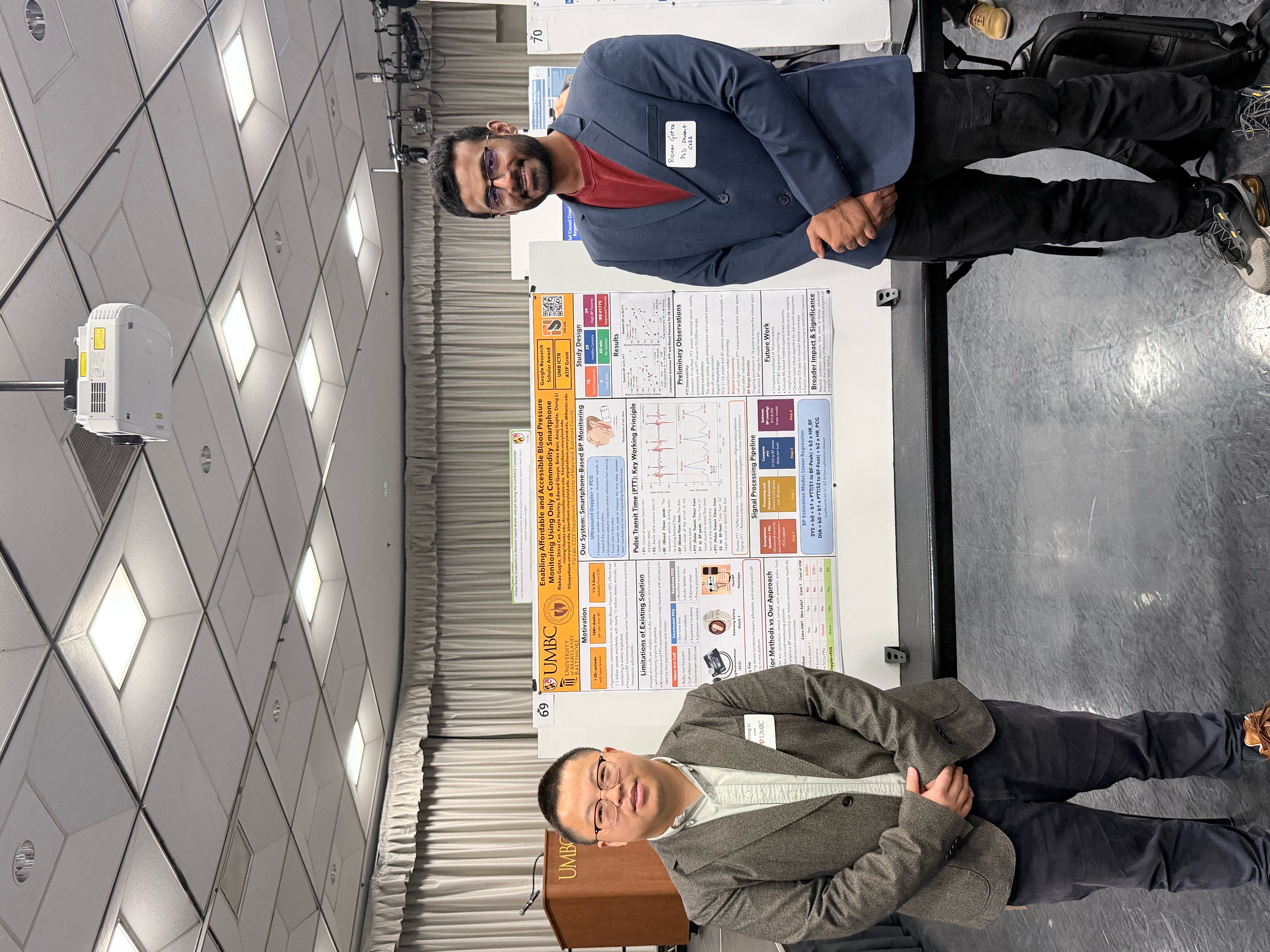 Rishav presenting the team's research poster at COEIT Research Day 2026